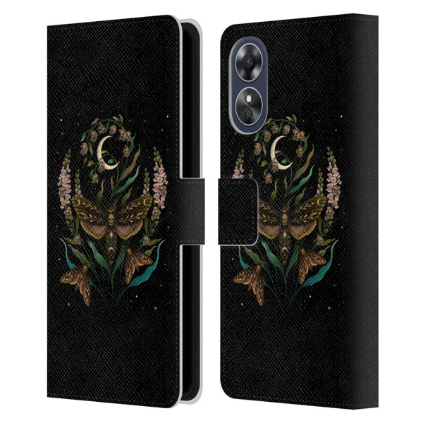 Episodic Drawing Illustration Animals Death Head Leather Book Wallet Case Cover For OPPO A17