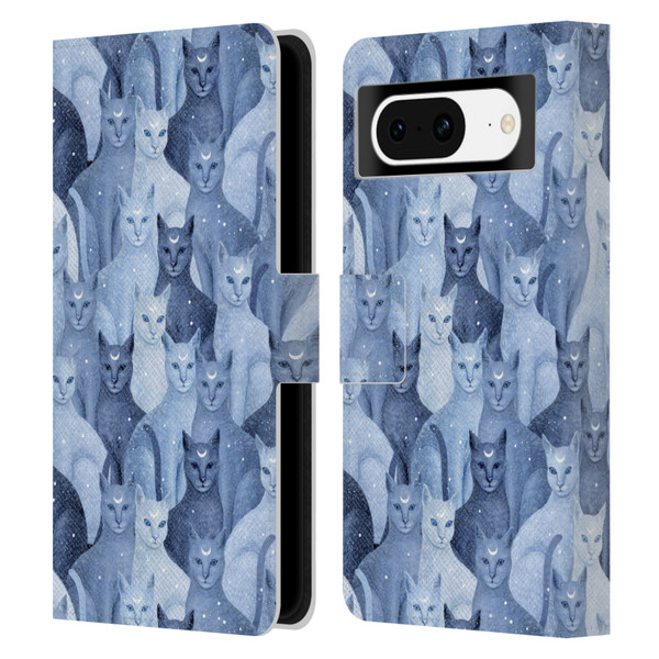 Episodic Drawing Pattern Cats Leather Book Wallet Case Cover For Google Pixel 8