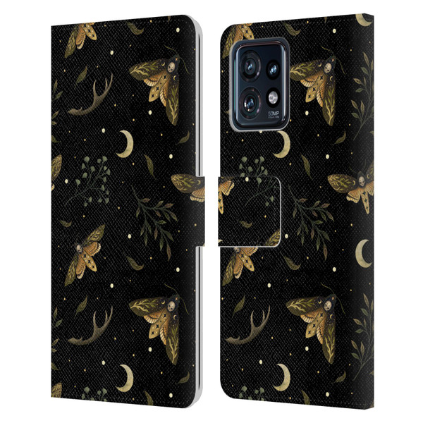 Episodic Drawing Pattern Death Head Moth Leather Book Wallet Case Cover For Motorola Moto Edge 40 Pro/Plus 2023