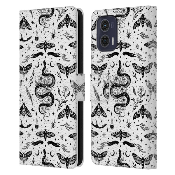 Episodic Drawing Pattern Flash Tattoo Leather Book Wallet Case Cover For Motorola Moto G73 5G