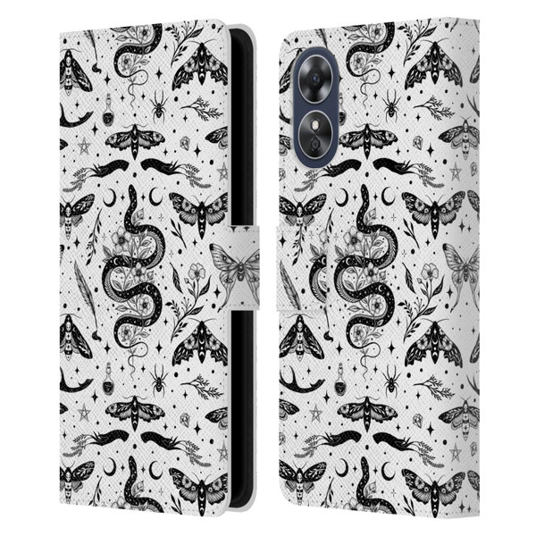 Episodic Drawing Pattern Flash Tattoo Leather Book Wallet Case Cover For OPPO A17