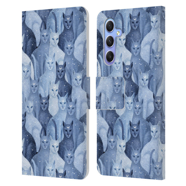 Episodic Drawing Pattern Cats Leather Book Wallet Case Cover For Samsung Galaxy A34 5G