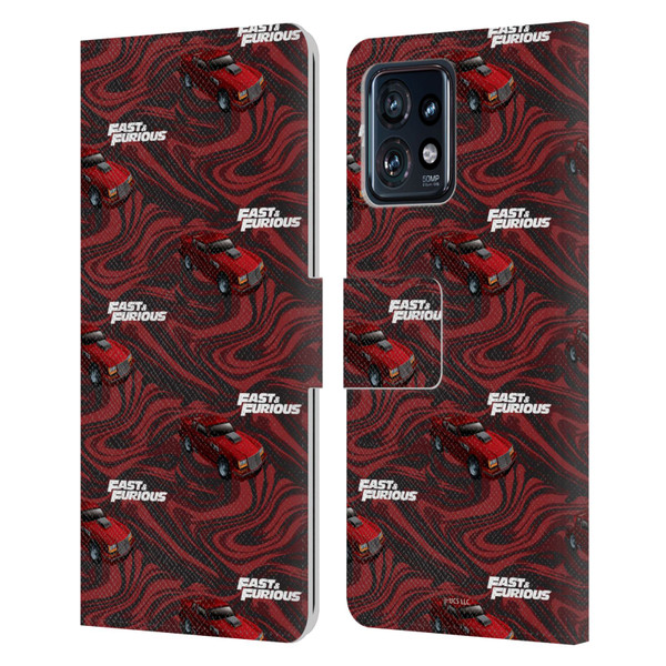 Fast & Furious Franchise Car Pattern Red Leather Book Wallet Case Cover For Motorola Moto Edge 40 Pro