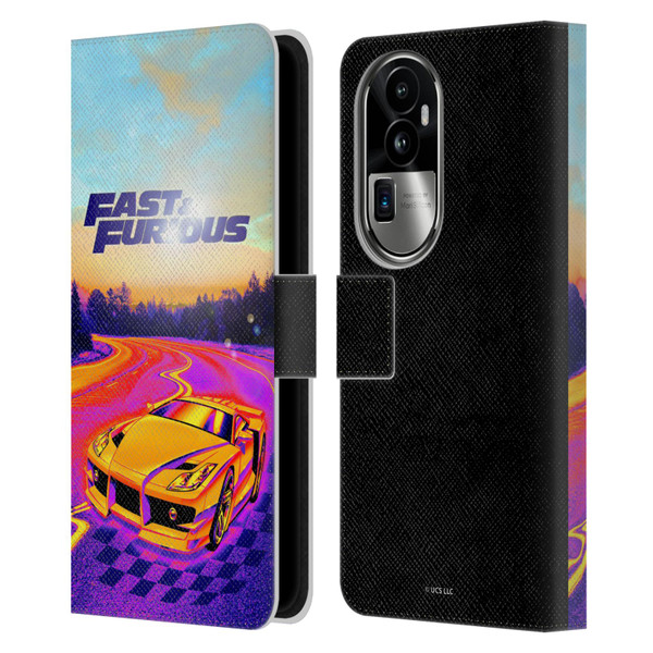Fast & Furious Franchise Fast Fashion Colourful Car Leather Book Wallet Case Cover For OPPO Reno10 Pro+