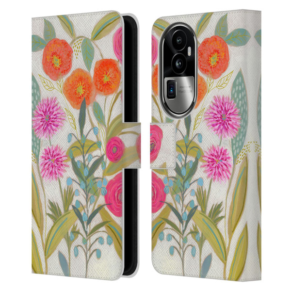 Suzanne Allard Floral Art Joyful Garden Plants Leather Book Wallet Case Cover For OPPO Reno10 Pro+