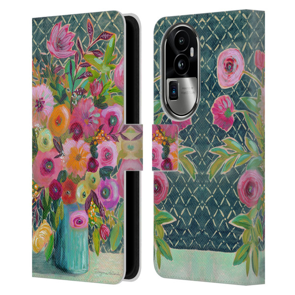 Suzanne Allard Floral Graphics Hope Springs Leather Book Wallet Case Cover For OPPO Reno10 Pro+