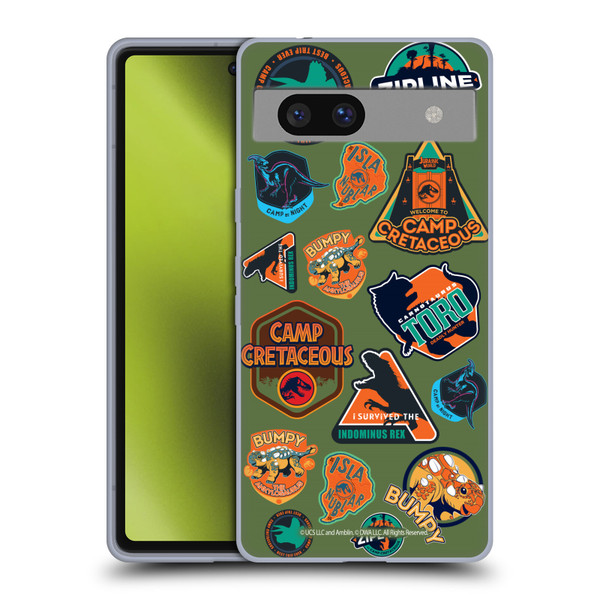 Jurassic World: Camp Cretaceous Character Art Pattern Icons Soft Gel Case for Google Pixel 7a