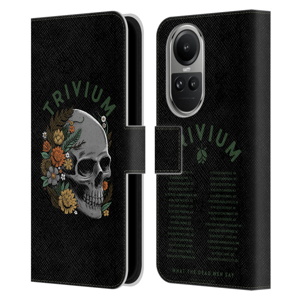 Trivium Graphics Skelly Flower Leather Book Wallet Case Cover For OPPO Reno10 5G / Reno10 Pro 5G