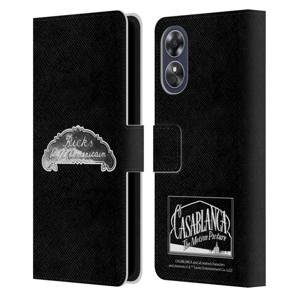 Casablanca Graphics Rick's Cafe Leather Book Wallet Case Cover For OPPO A17