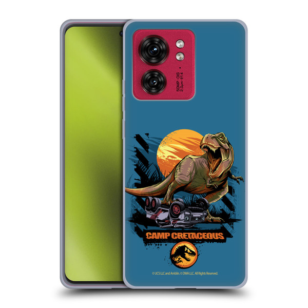 Jurassic World: Camp Cretaceous Dinosaur Graphics Blue Soft Gel Case for Motorola Moto Edge 40