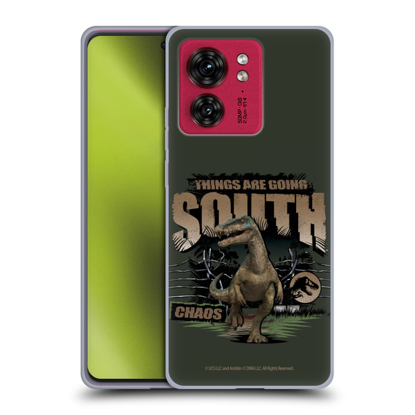 Jurassic World: Camp Cretaceous Dinosaur Graphics Things Are Going South Soft Gel Case for Motorola Moto Edge 40
