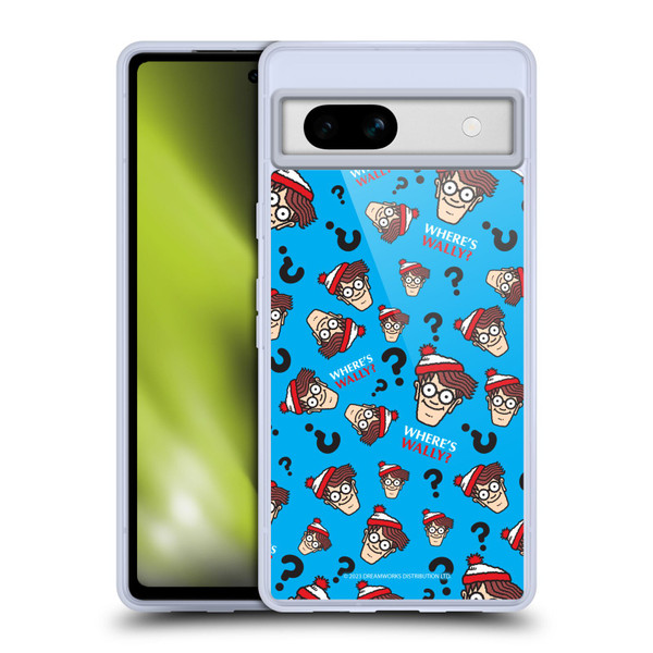 Where's Wally? Graphics Head Pattern Soft Gel Case for Google Pixel 7a