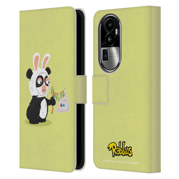 Rabbids Costumes Panda Leather Book Wallet Case Cover For OPPO Reno10 Pro+