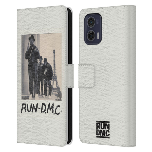 Run-D.M.C. Key Art Polaroid Leather Book Wallet Case Cover For Motorola Moto G73 5G