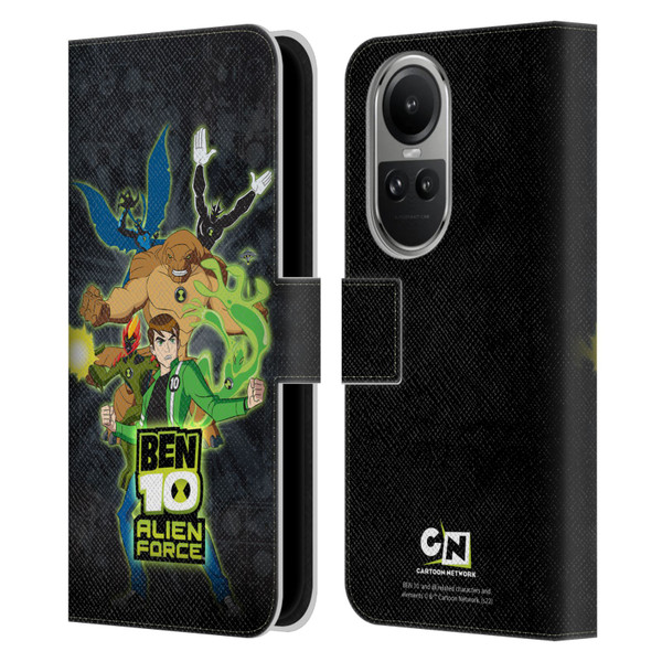 Ben 10: Alien Force Graphics Character Art Leather Book Wallet Case Cover For OPPO Reno10 5G / Reno10 Pro 5G