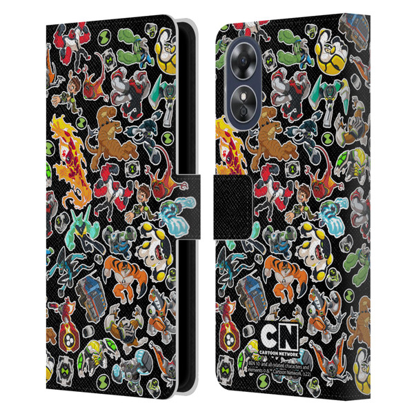 Ben 10: Animated Series Graphics Alien Pattern Leather Book Wallet Case Cover For OPPO A17
