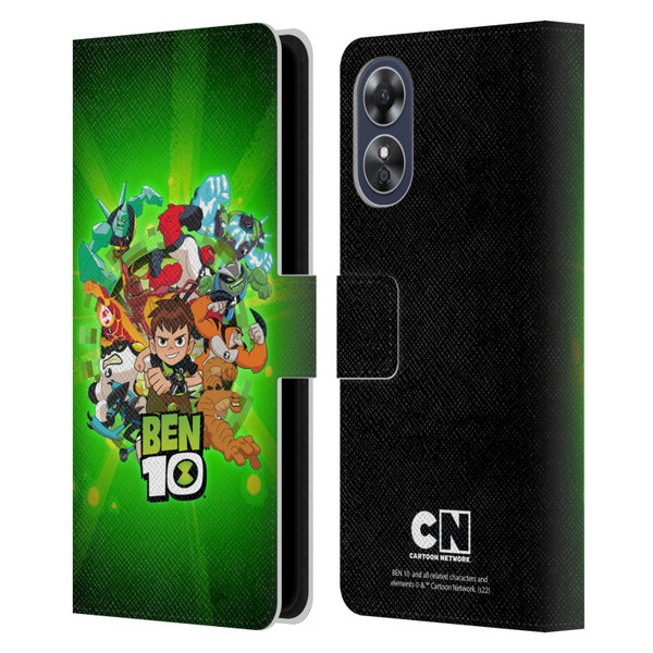 Ben 10: Animated Series Graphics Character Art Leather Book Wallet Case Cover For OPPO A17