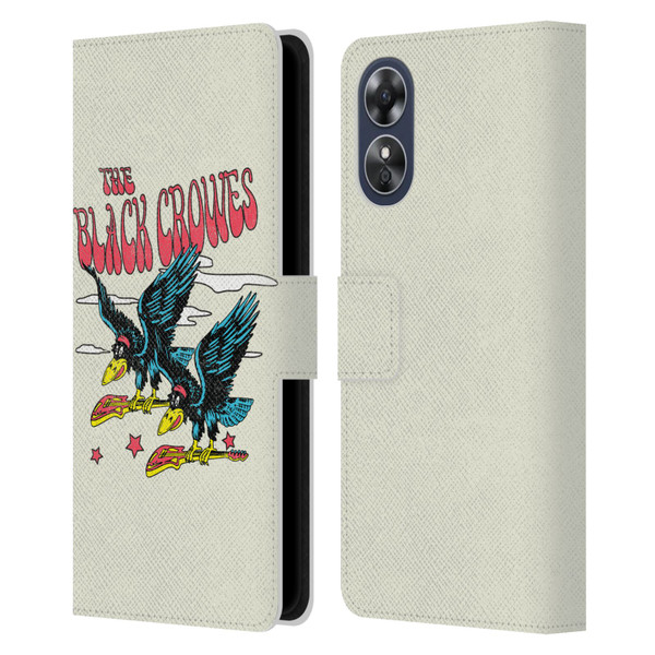 The Black Crowes Graphics Flying Guitars Leather Book Wallet Case Cover For OPPO A17