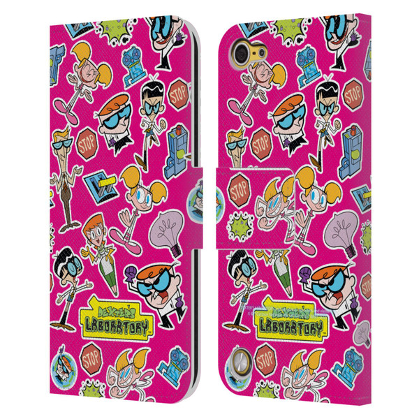 Dexter's Laboratory Graphics Icons Leather Book Wallet Case Cover For Apple iPod Touch 5G 5th Gen
