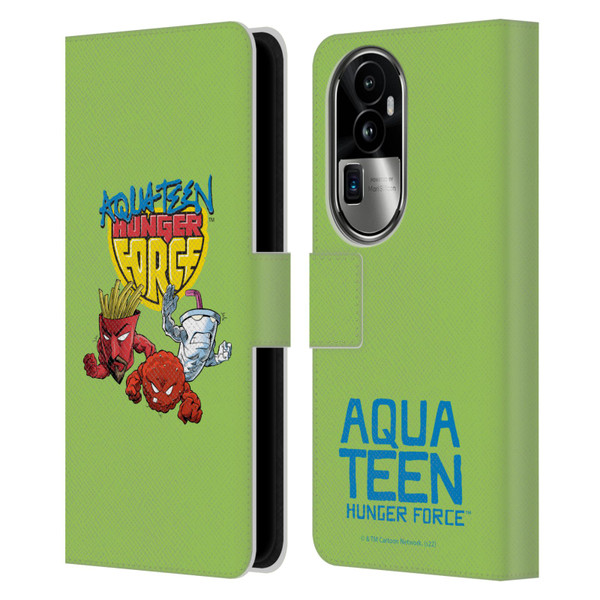 Aqua Teen Hunger Force Graphics Group Leather Book Wallet Case Cover For OPPO Reno10 Pro+
