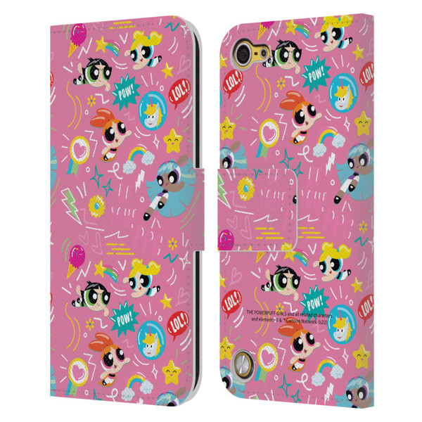 The Powerpuff Girls Graphics Icons Leather Book Wallet Case Cover For Apple iPod Touch 5G 5th Gen
