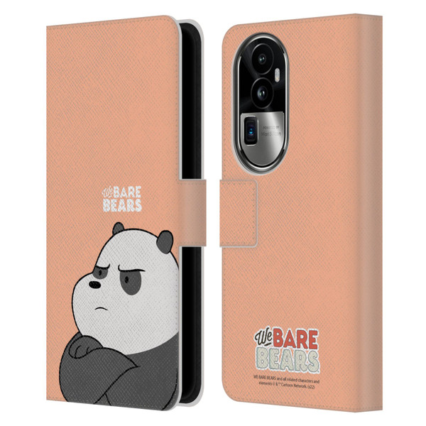 We Bare Bears Character Art Panda Leather Book Wallet Case Cover For OPPO Reno10 Pro+