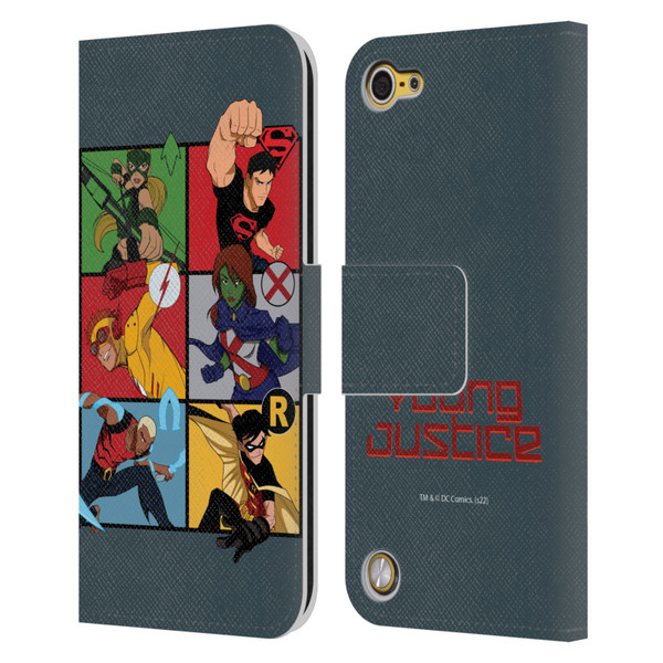 Young Justice Graphics Character Art Leather Book Wallet Case Cover For Apple iPod Touch 5G 5th Gen