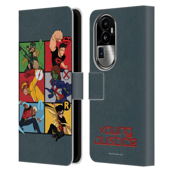 Young Justice Graphics Character Art Leather Book Wallet Case Cover For OPPO Reno10 Pro+