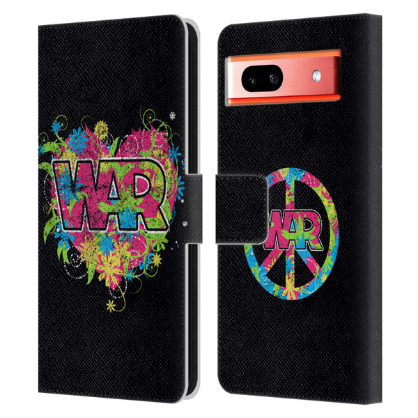 War Graphics Heart Logo Leather Book Wallet Case Cover For Google Pixel 7a