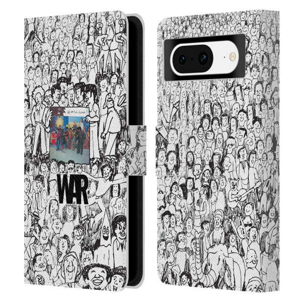War Graphics Friends Doodle Art Leather Book Wallet Case Cover For Google Pixel 8