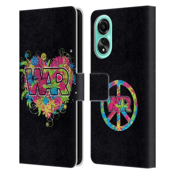 War Graphics Heart Logo Leather Book Wallet Case Cover For OPPO A78 5G