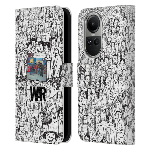 War Graphics Friends Doodle Art Leather Book Wallet Case Cover For OPPO Reno10 5G / Reno10 Pro 5G