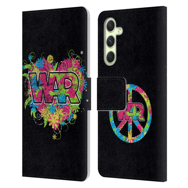 War Graphics Heart Logo Leather Book Wallet Case Cover For Samsung Galaxy A54 5G