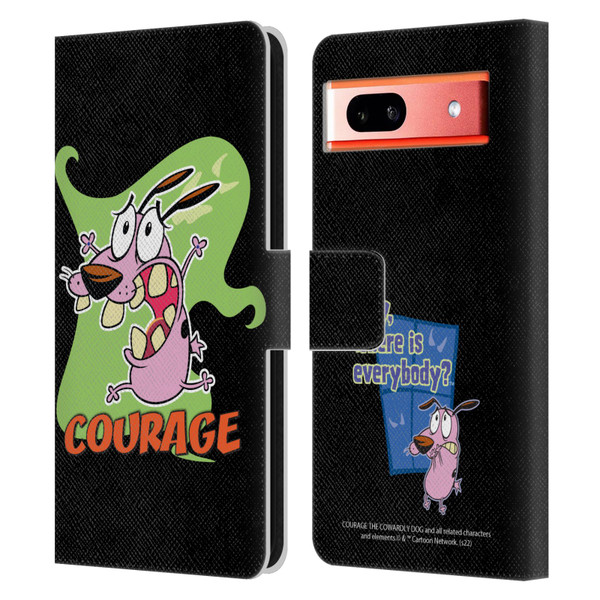Courage The Cowardly Dog Graphics Character Art Leather Book Wallet Case Cover For Google Pixel 7a