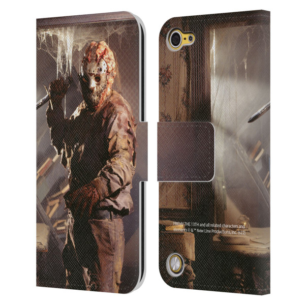 Friday the 13th: Jason Goes To Hell Graphics Jason Voorhees 2 Leather Book Wallet Case Cover For Apple iPod Touch 5G 5th Gen