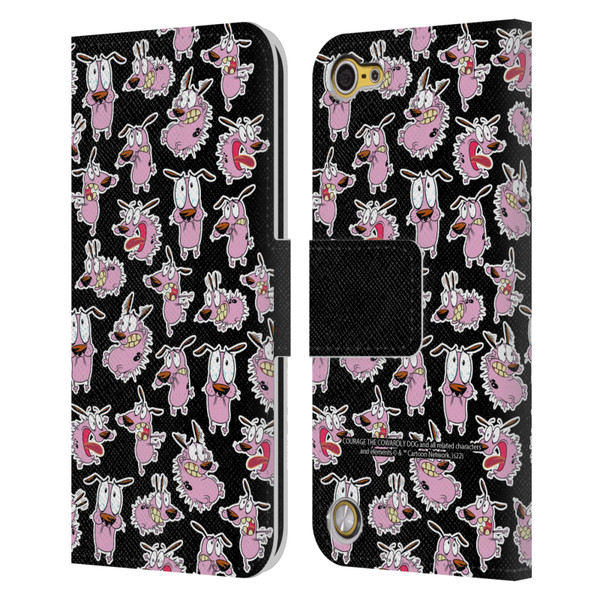 Courage The Cowardly Dog Graphics Pattern Leather Book Wallet Case Cover For Apple iPod Touch 5G 5th Gen