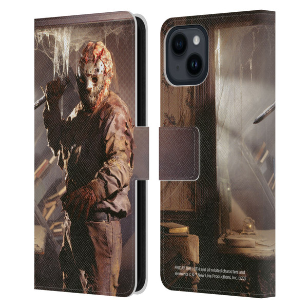 Friday the 13th: Jason Goes To Hell Graphics Jason Voorhees 2 Leather Book Wallet Case Cover For Apple iPhone 15