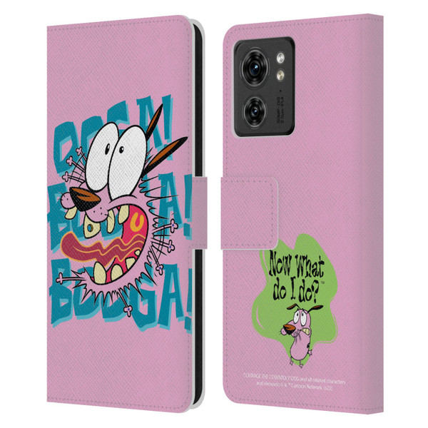 Courage The Cowardly Dog Graphics Spooked Leather Book Wallet Case Cover For Motorola Moto Edge 40