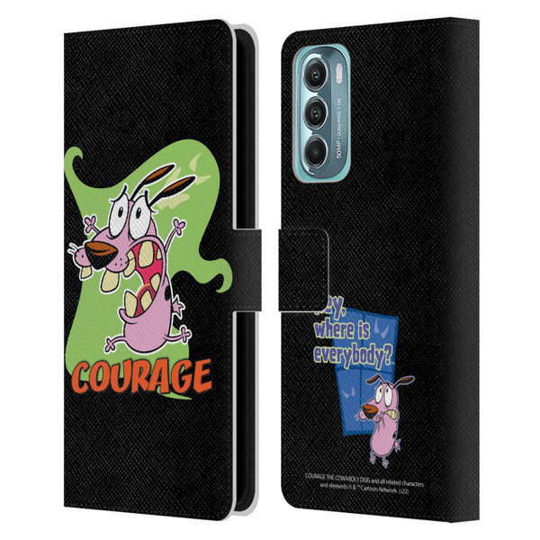 Courage The Cowardly Dog Graphics Character Art Leather Book Wallet Case Cover For Motorola Moto G Stylus 5G (2022)
