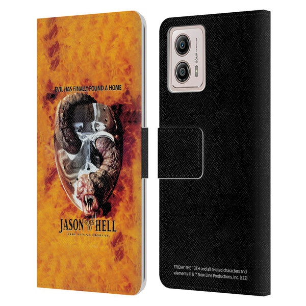 Friday the 13th: Jason Goes To Hell Graphics Key Art Leather Book Wallet Case Cover For Motorola Moto G53 5G