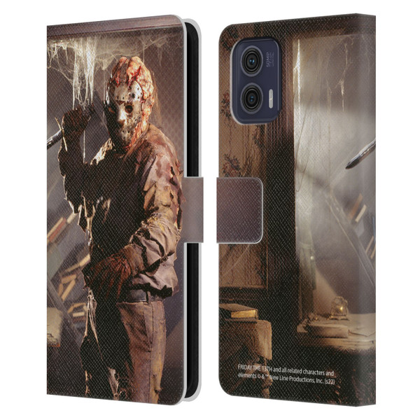 Friday the 13th: Jason Goes To Hell Graphics Jason Voorhees 2 Leather Book Wallet Case Cover For Motorola Moto G73 5G