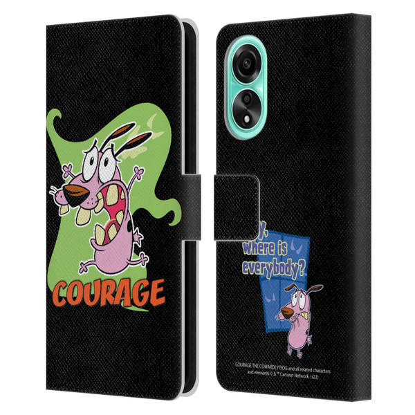 Courage The Cowardly Dog Graphics Character Art Leather Book Wallet Case Cover For OPPO A78 5G