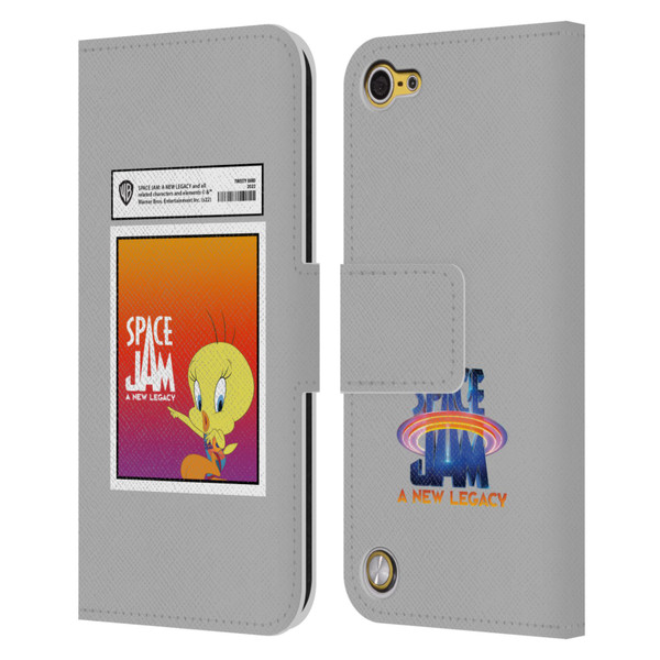Space Jam: A New Legacy Graphics Tweety Bird Card Leather Book Wallet Case Cover For Apple iPod Touch 5G 5th Gen
