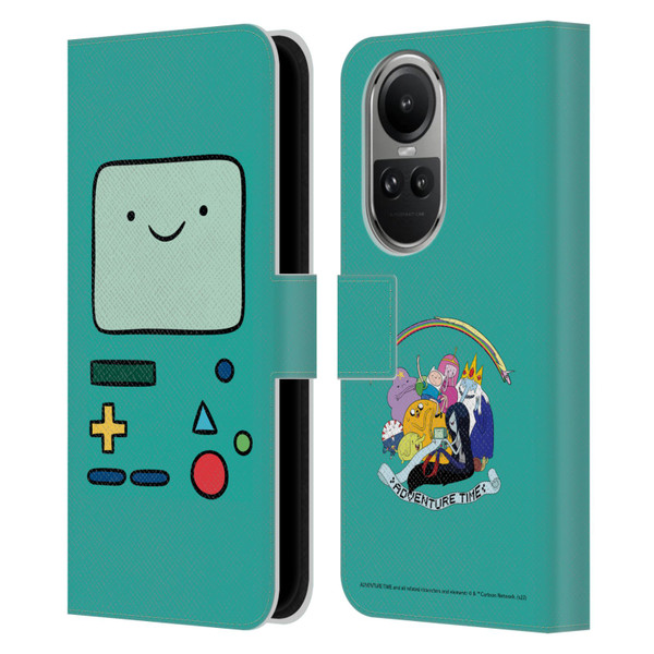 Adventure Time Graphics BMO Leather Book Wallet Case Cover For OPPO Reno10 5G / Reno10 Pro 5G