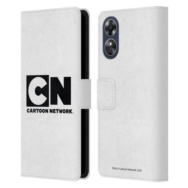 Cartoon Network Logo Plain Leather Book Wallet Case Cover For OPPO A17