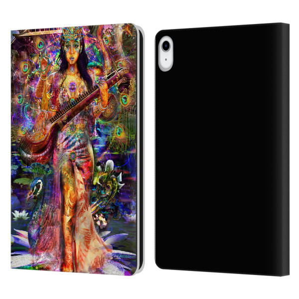 Jumbie Art Gods and Goddesses Saraswatti Leather Book Wallet Case Cover For Apple iPad 10.9 (2022)