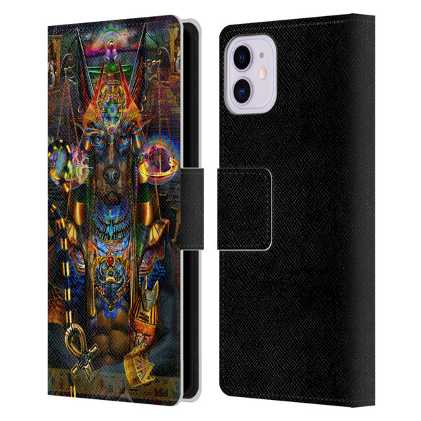 Jumbie Art Gods and Goddesses Anubis Leather Book Wallet Case Cover For Apple iPhone 11