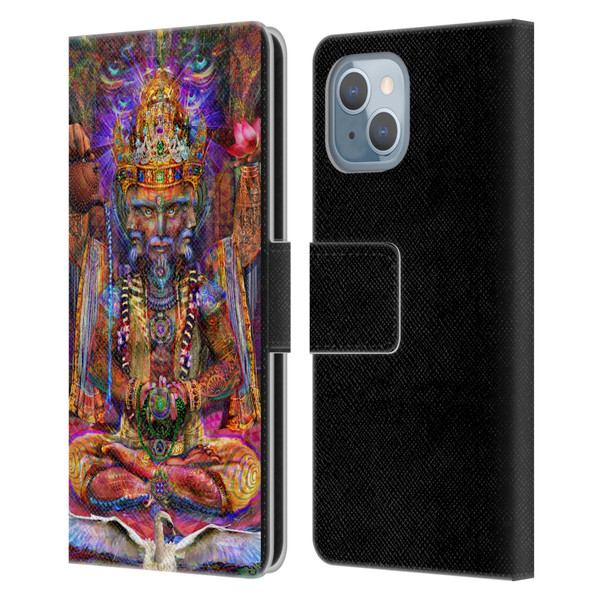 Jumbie Art Gods and Goddesses Brahma Leather Book Wallet Case Cover For Apple iPhone 14