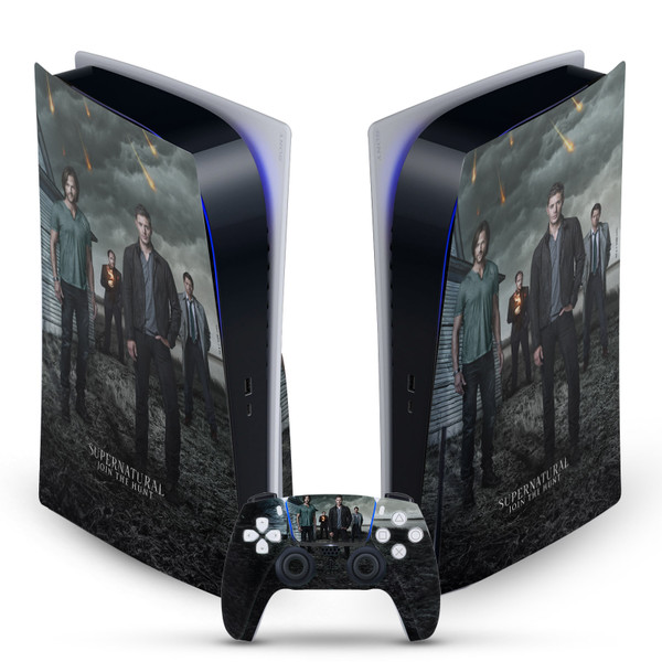 Supernatural Key Art Sam, Dean, Castiel & Crowley Vinyl Sticker Skin Decal Cover for Sony PS5 Disc Edition Bundle