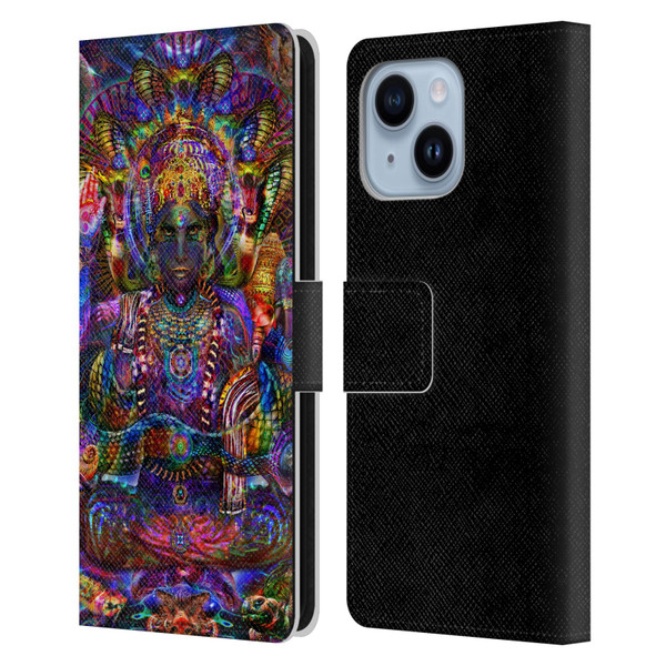 Jumbie Art Gods and Goddesses Vishnu Leather Book Wallet Case Cover For Apple iPhone 14 Plus